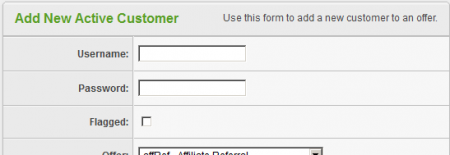 Add a New Active Customer Form